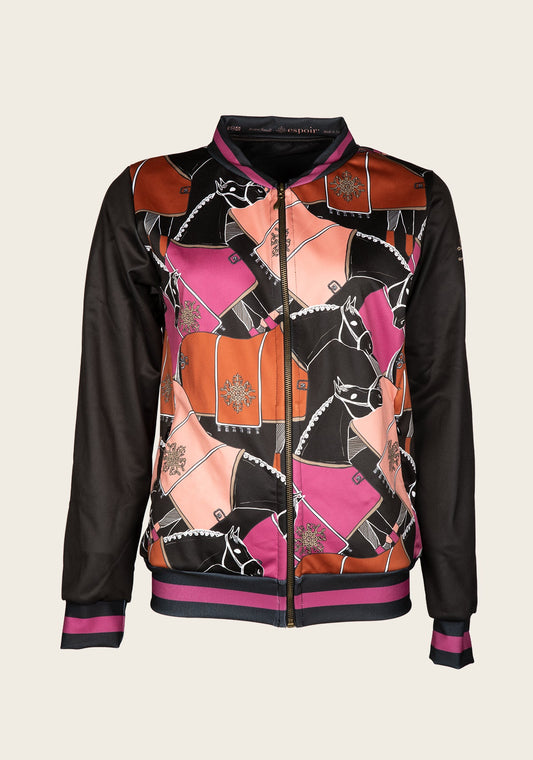 ON SALE!!!  Espoir Black Blanketed Horse Bomber Jacket