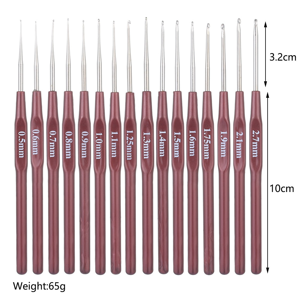 1PC 16 Sizes HooksCrochet Hook Mix 0.5mm 2.7mm