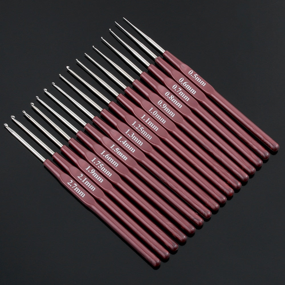 1PC 16 Sizes HooksCrochet Hook Mix 0.5mm 2.7mm