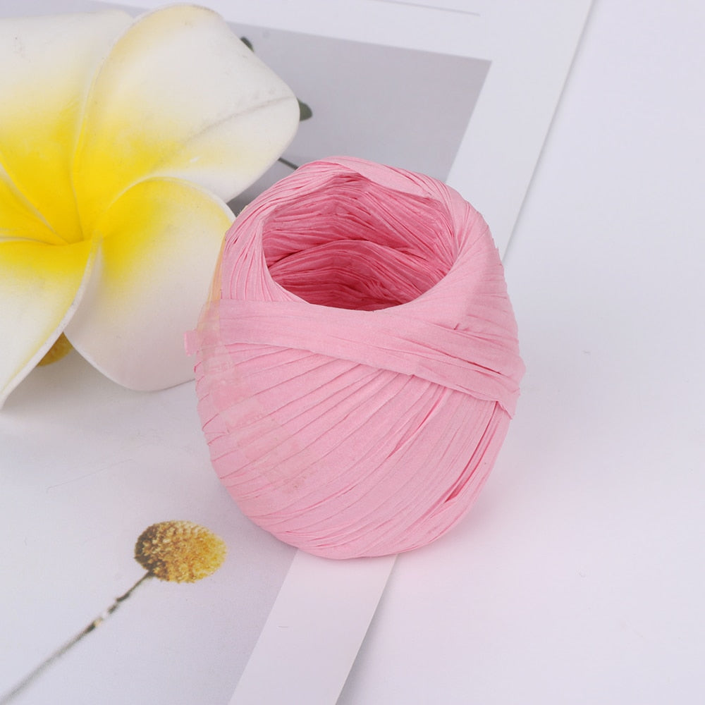 1PC Colorful 20m/roll DIY Raffia Ribbon Cord Rope