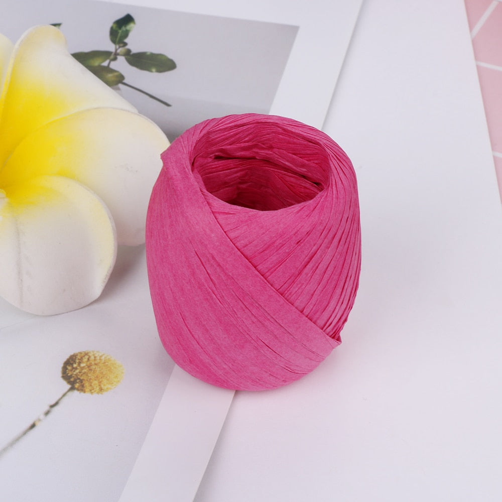 1PC Colorful 20m/roll DIY Raffia Ribbon Cord Rope