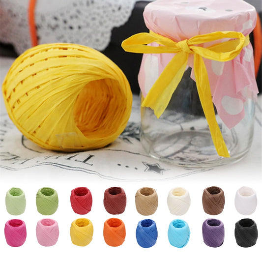 1PC Colorful 20m/roll DIY Raffia Ribbon Cord Rope