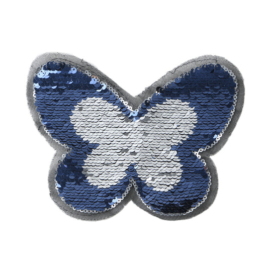 1PC DIY Blue Butterfly Reversible Sequins Sew On