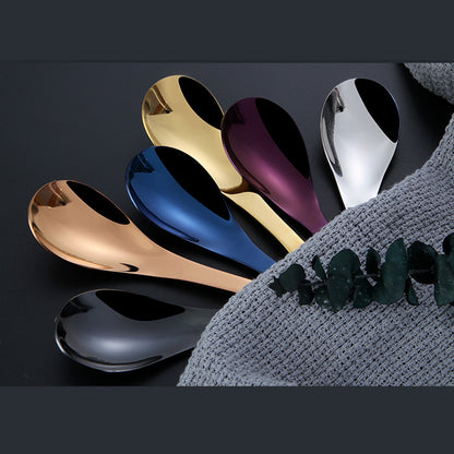 1PC Gold Plated Stainless Steel Dessert Spoon