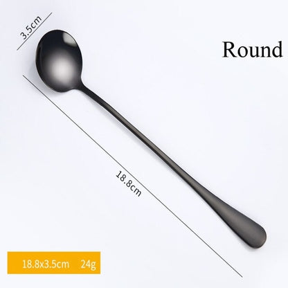 1PC Useful Rainbow Long Handled Stainless Steel
