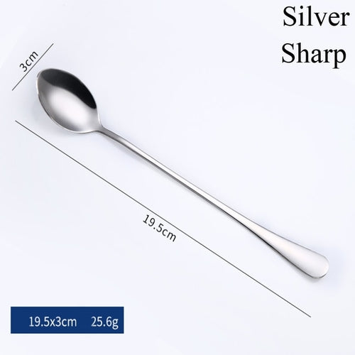 1PC Useful Rainbow Long Handled Stainless Steel
