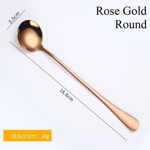 1PC Useful Rainbow Long Handled Stainless Steel