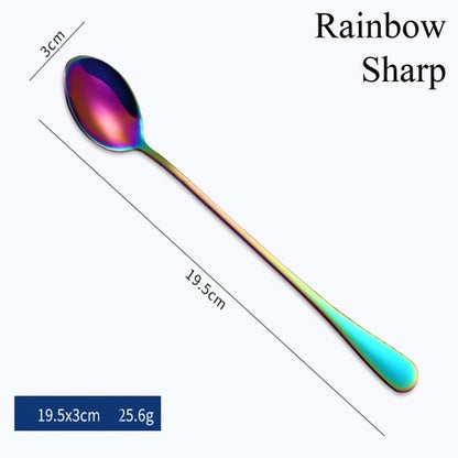 1PC Useful Rainbow Long Handled Stainless Steel