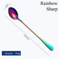 1PC Useful Rainbow Long Handled Stainless Steel
