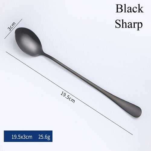 1PC Useful Rainbow Long Handled Stainless Steel