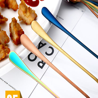 1PC Useful Rainbow Long Handled Stainless Steel