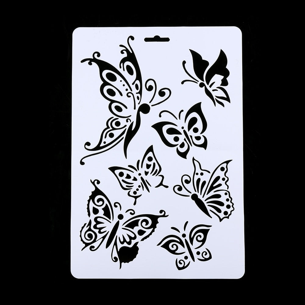 1Pc Butterfly Layering Stencils For Walls Painting