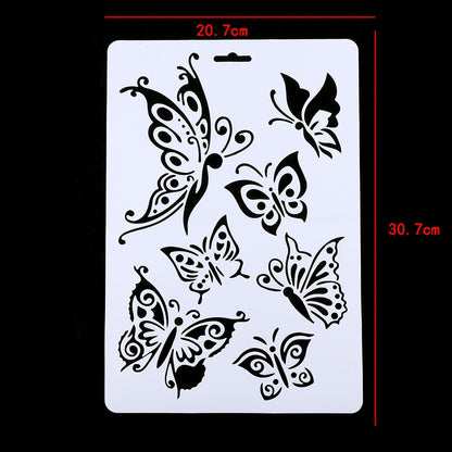 1Pc Butterfly Layering Stencils For Walls Painting