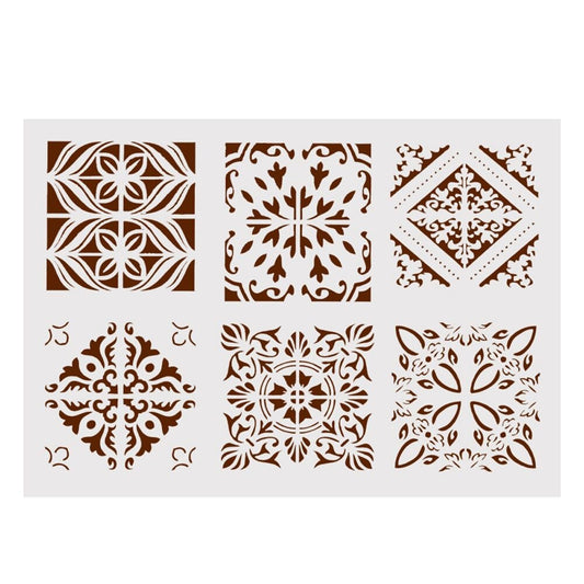 1Pc White DIY Floral Craft Layering Stencils For