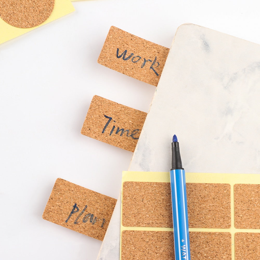 1Set Pine Wood Labels Sticker Wooden Biscuit Gift