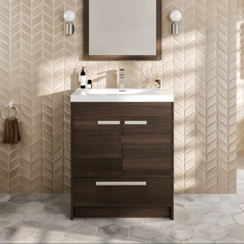 Eviva Lugano Bath Vanity with Acrylic Top and Integrated Sink (24"-84")