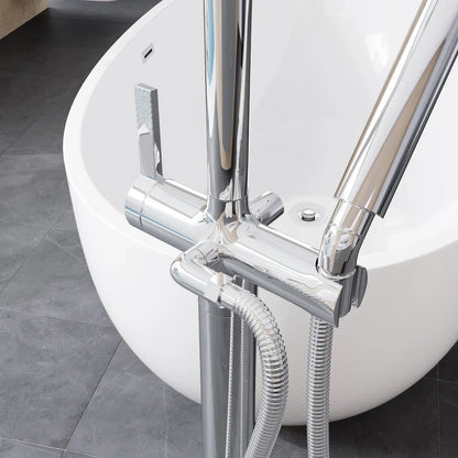 Eviva Modem Single-Handle Freestanding Tub Faucet with Hand Shower – Polished Chrome