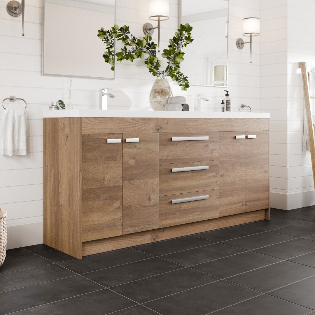 Eviva Lugano Bath Vanity with Acrylic Top and Integrated Sink (24"-84")