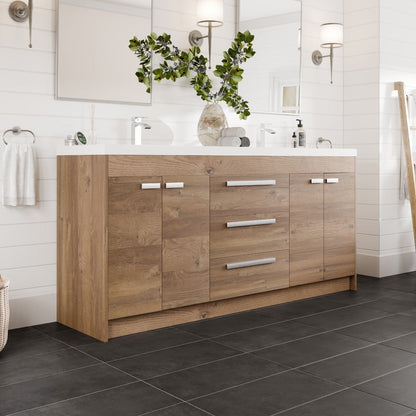 Eviva Lugano Bath Vanity with Acrylic Top and Integrated Sink (24"-84")