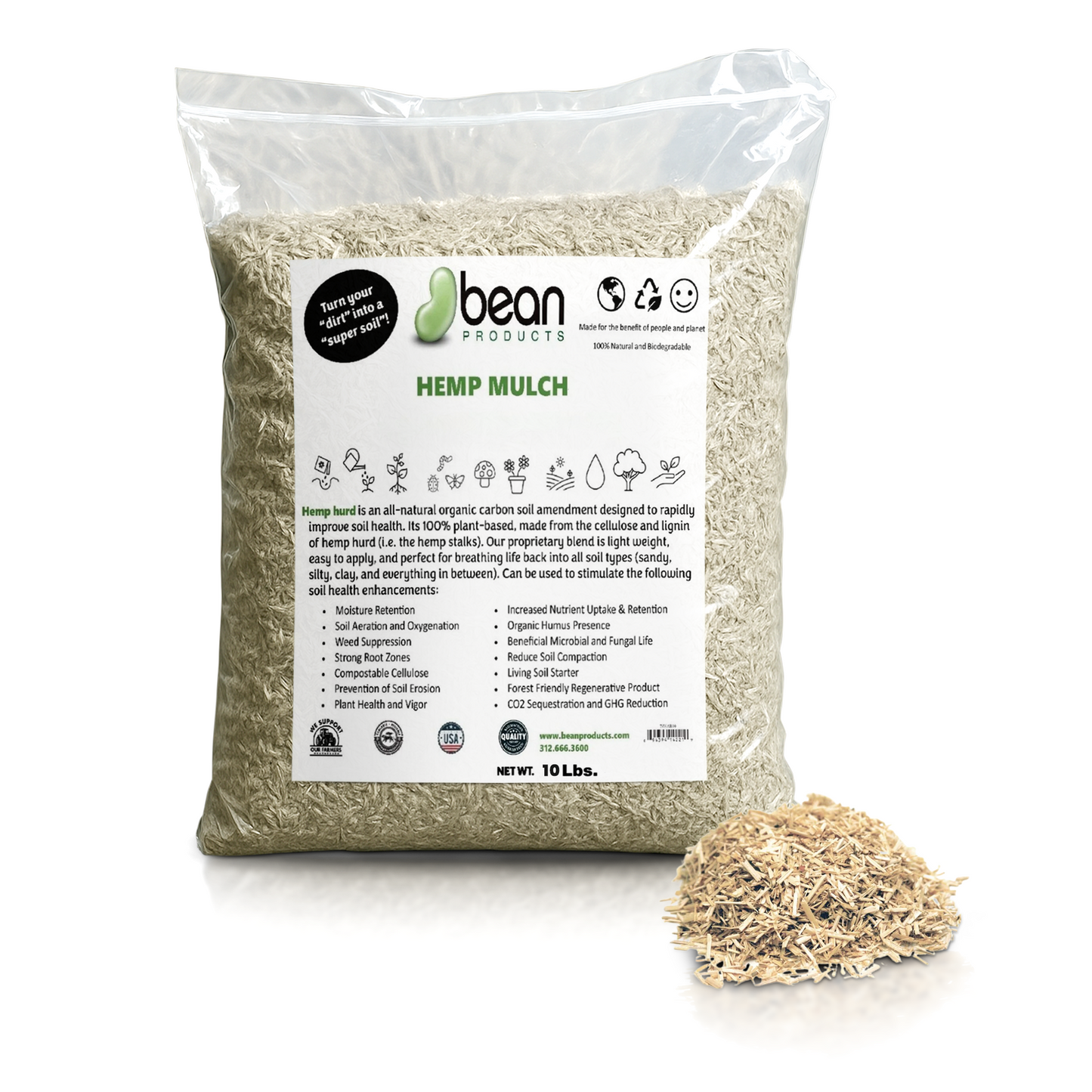 Hemp Mulch Hurd for Organic Gardening and Soil Health