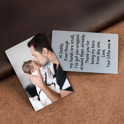 Custom Photo Wallet Insert Card - Personalized Double-Sided Aluminum Wallet Card - Gift for Dad or Grandpa | Birthdays, Father's Day, or any occasion