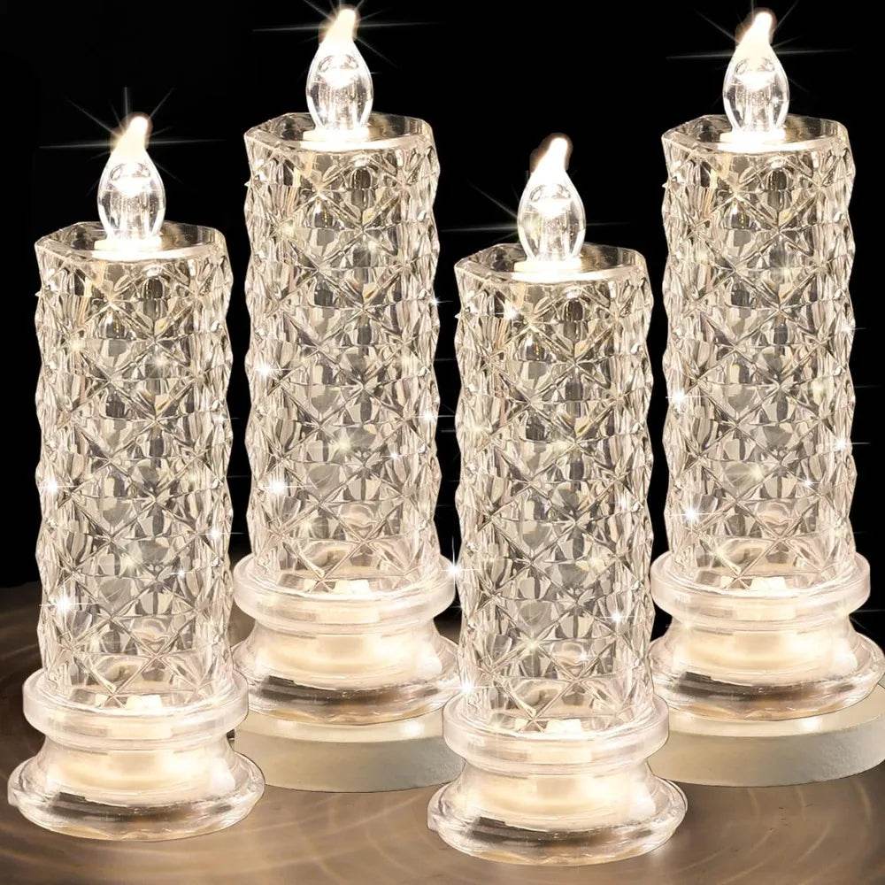 Flameless LED Rose Projection Candle Light for Home Decor, Parties, Wedding Gift