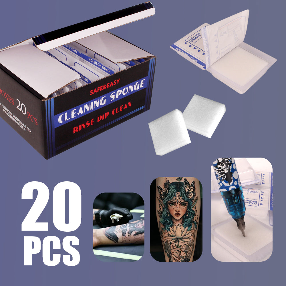 Tattoo Dip Foam - 20Pcs Dip Cups Rinse Caps Tip Rinse Dip Clean Professional Cartridge Dip Foam Cleaning