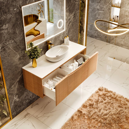 Eviva Leah Wall Mount Bath Vanity with Solid Surface Top and Integrated Sink (32"-39")