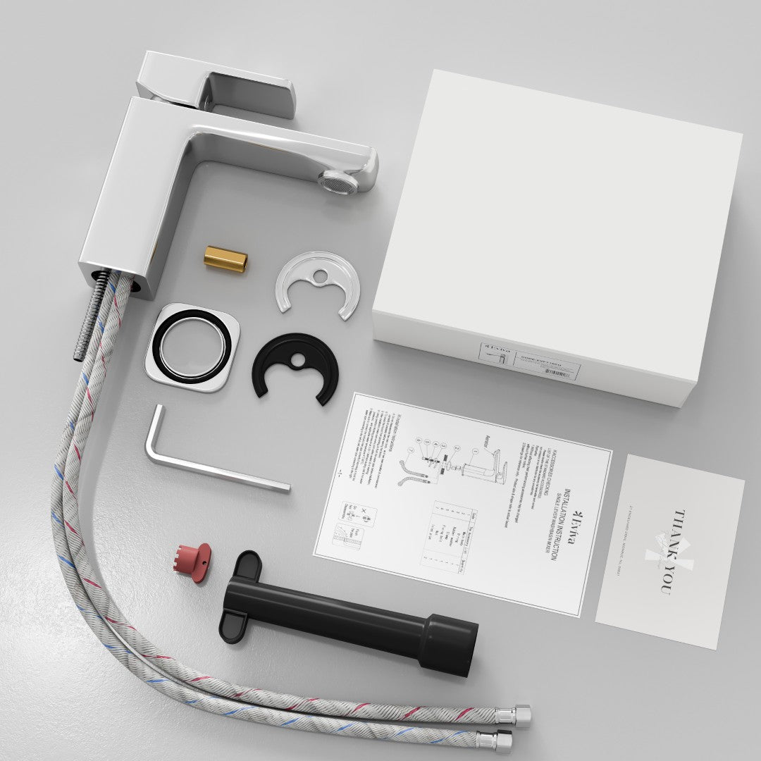 Eviva Lux Single-Handle Waterfall Single-Hole Bathroom Faucet with Deckplate Included in Chrome