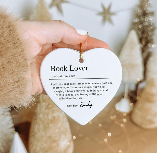Book Lover Definition - Personalized Custom Ceramic Ornament - Christmas Gift For Book Lovers, Bookworm & Reader