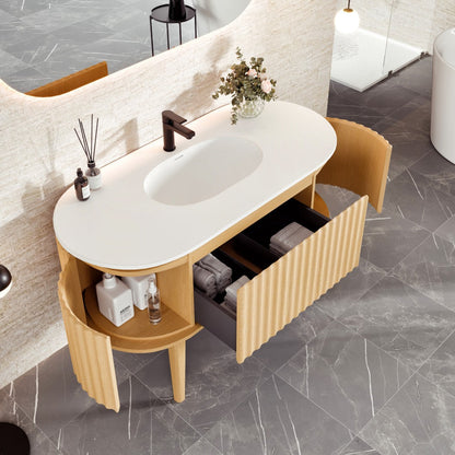 Eviva Haven Wall Mount Bath Vanity with Solid Surface Top and Integrated Sink (39"-71")