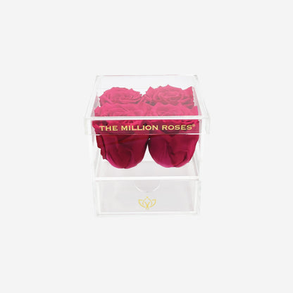 Acrylic 4 Drawer Box | Hot Pink Roses