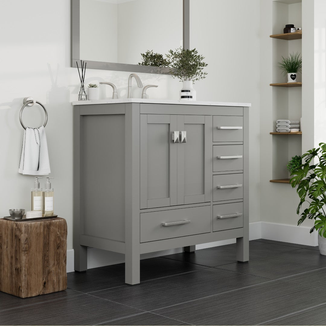 Eviva Aberdeen Bath Vanity with Counter Top and Undermount Porcelain Sink (24"-96")