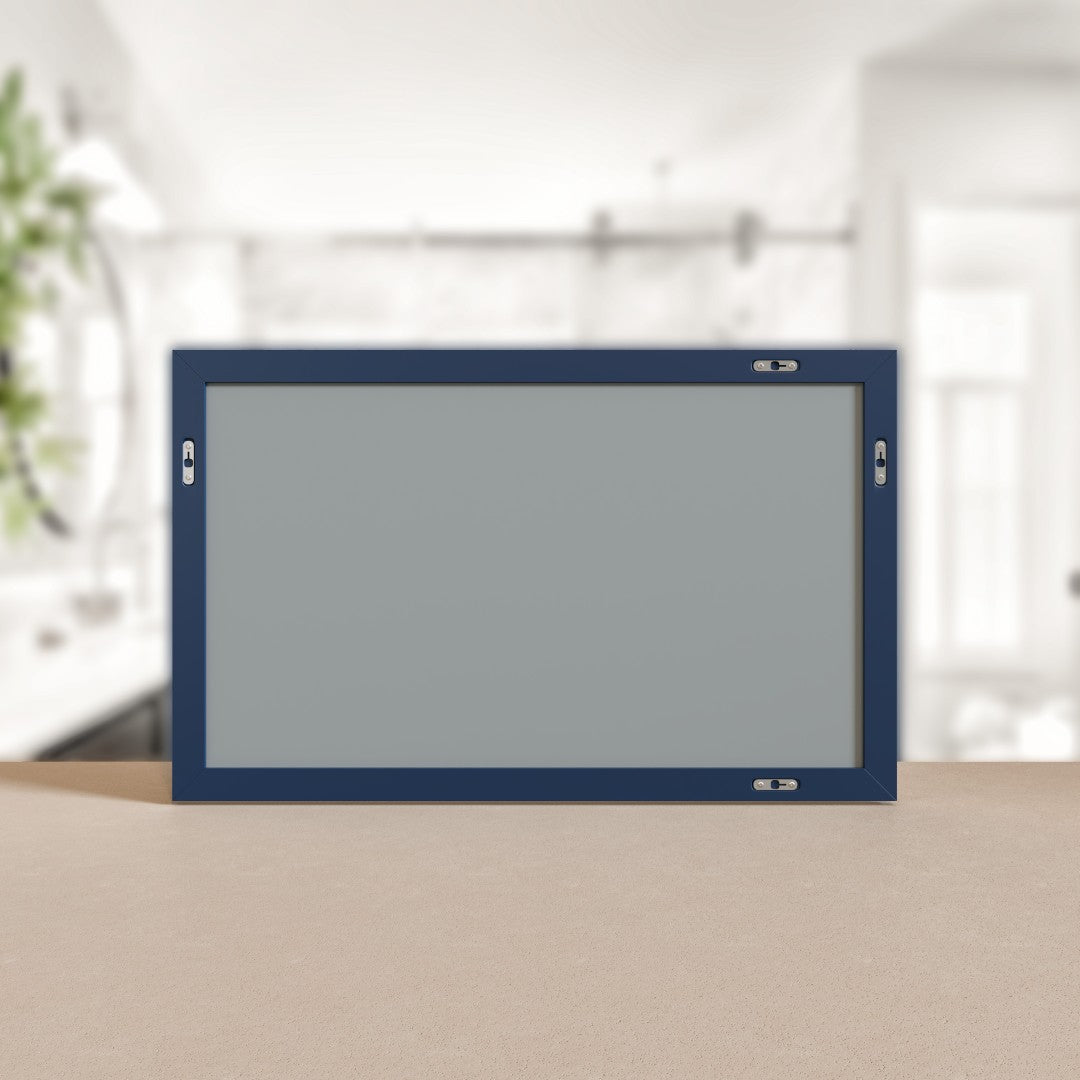 Eviva Acclaim 60" x 30" Rectangular Blue Wooden Framed Mirror