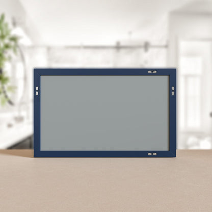 Eviva Acclaim 60" x 30" Rectangular Blue Wooden Framed Mirror