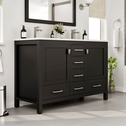 Eviva London Bath Vanity with Carrara Quartz Top and Undermount Porcelain Sink (20"-60")