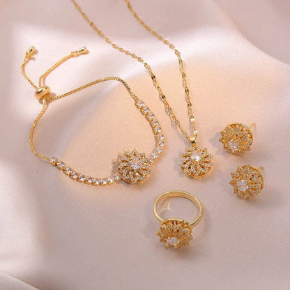 Titanium Steel Rotating Daisy Necklace – Stylish Pendant Jewelry for Women’s Daily and Party Wear