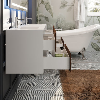 Eviva Vienna Wall Mount Bath Vanity with Acrylic Top and Integrated Sink (36"-75")