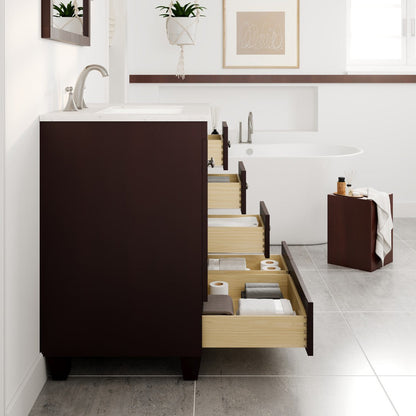 Eviva Acclaim Bath Vanity with Counter Top and Undermount Porcelain Sink (24"-30")