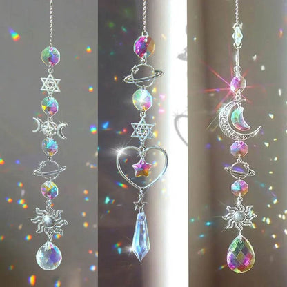 Crystal Wind Chime Rainbow Maker Sun Catcher – Hanging Prism Light Décor