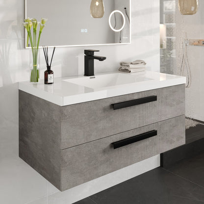 Eviva Lux Single-Handle Waterfall Single-Hole Bathroom Faucet with Deckplate Included in Matte Black