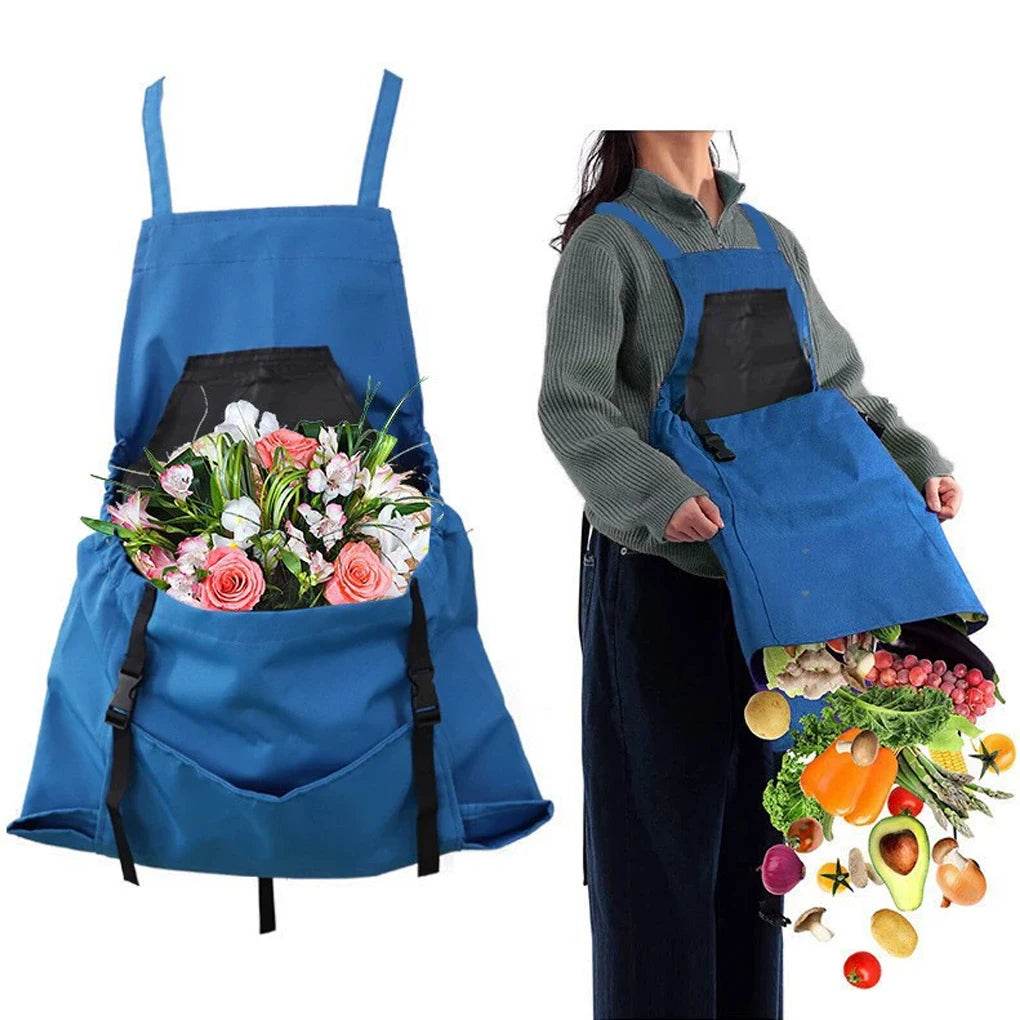 Cross Back Apron with Deep Kangaroo Pockets