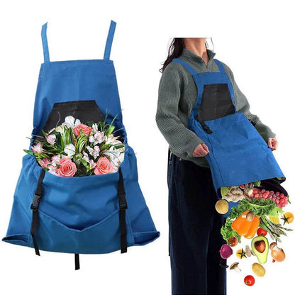 Cross Back Apron with Deep Kangaroo Pockets