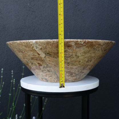 Handmade Valencia Travertine Conical Sink