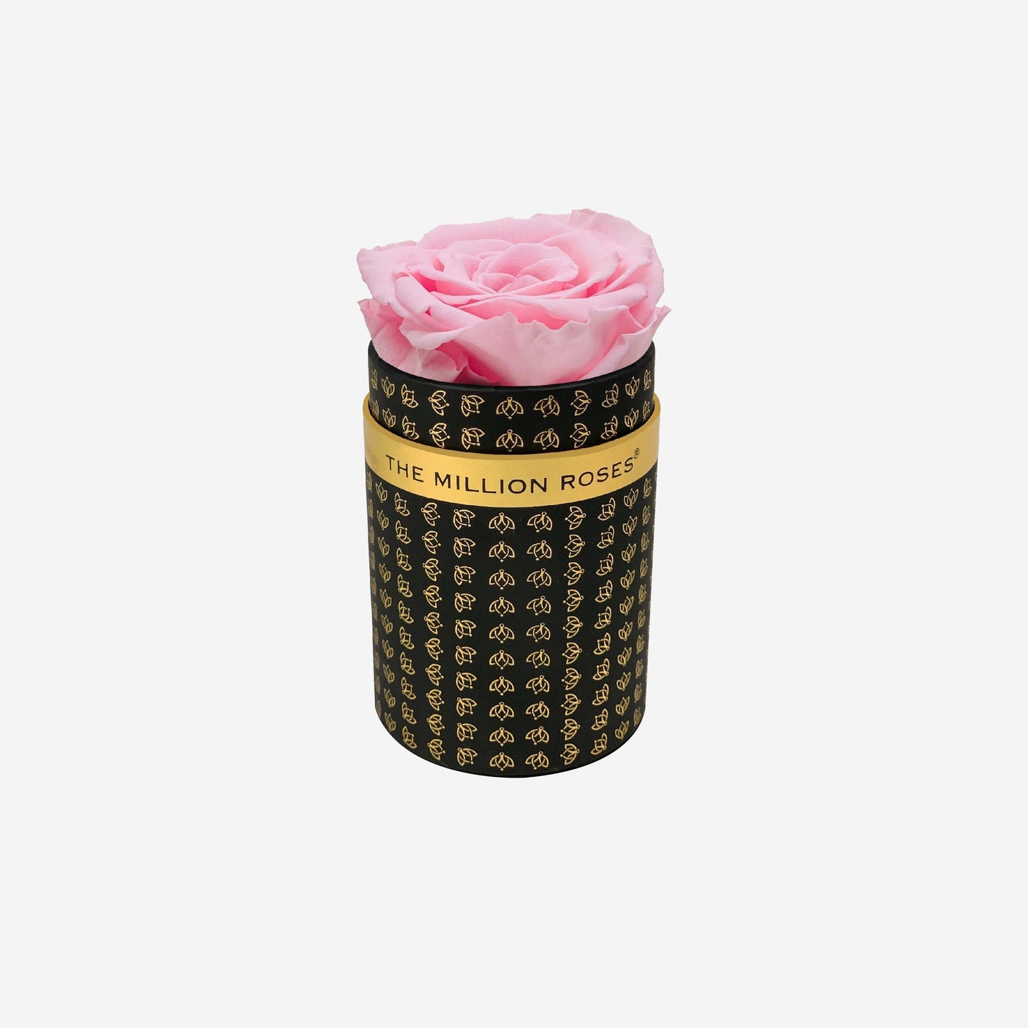 Single Black Monogram Box | Light Pink Rose