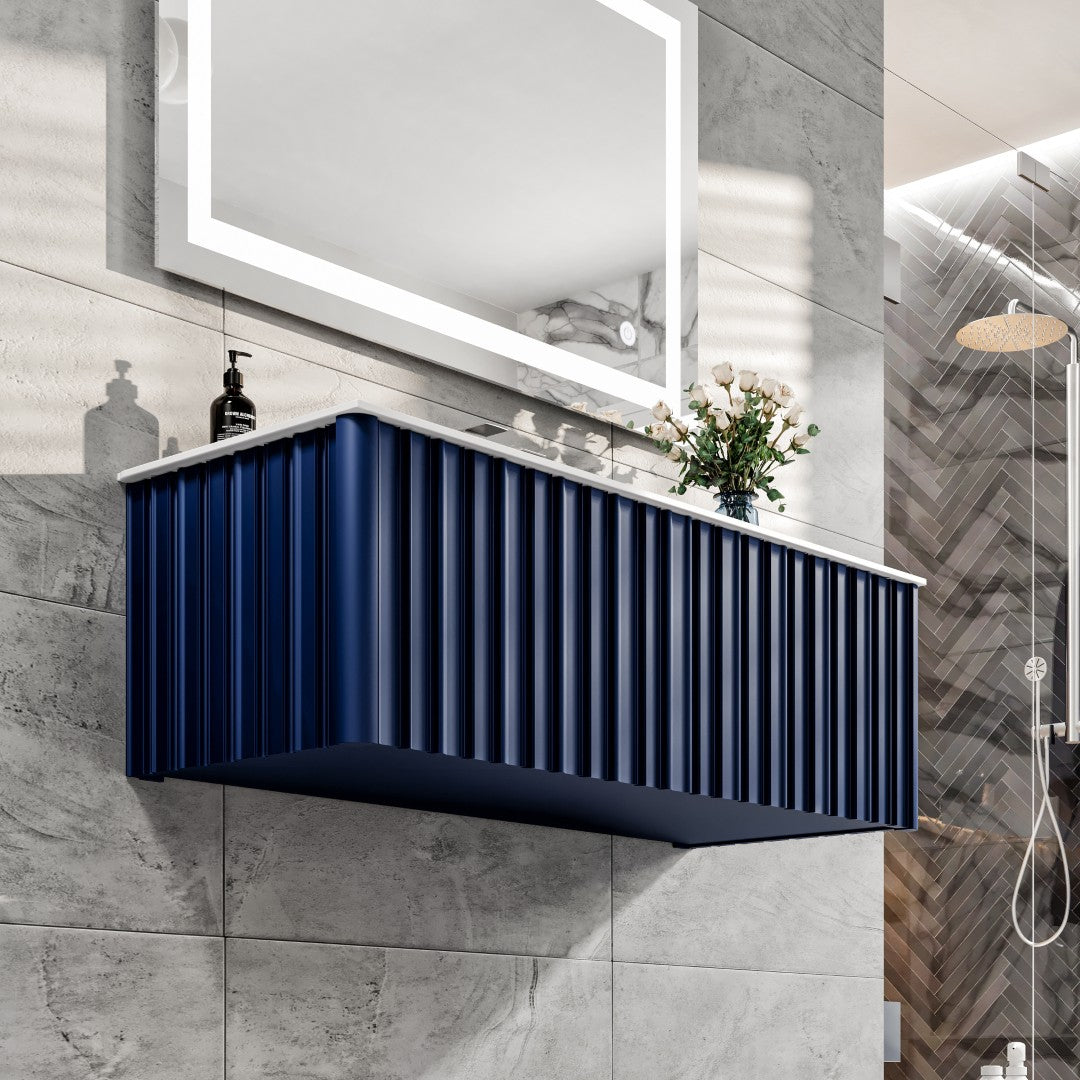 Eviva Dolce Vita Wall Mount Bath Vanity with Solid Surface Top and Integrated Sink