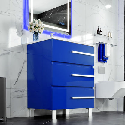 Eviva Deluxe Bath Vanity with Porcelain Top and Integrated Sink (20"-32")