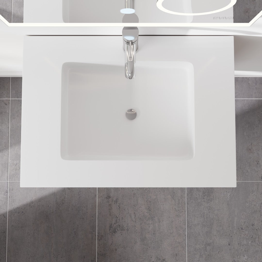 Eviva Madeira Wall Mount Bath Vanity with Acrylic Top and Integrated Sink (20"-48")