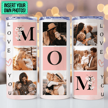 Custom Photo Mothers' Day Sakura Blossom Tumbler - Personalized Gift For New Moms, Mom