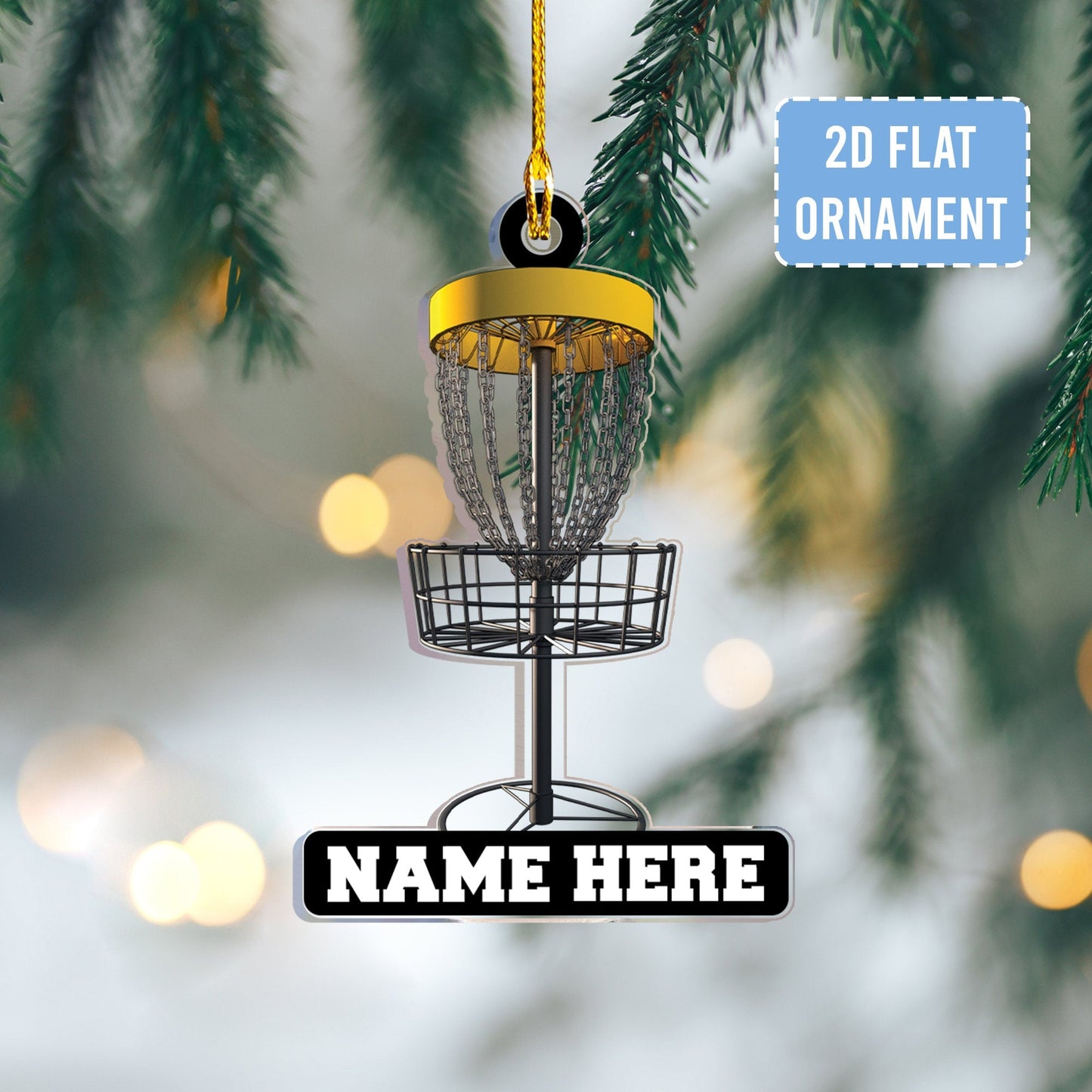 Disc Golf Christmas Ornament - Personalized Custom Shaped Acrylic Ornament - Christmas Gift For Golfers, Golf Lovers